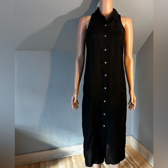 Theory Halter-Neck Hemp Shirt Dress Size Small - Picture 4 of 5
